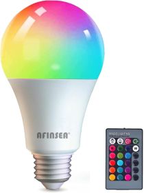 RGB Color Changing Light Bulbs,9W RGB LED Light Bulbs,40W Equivalent A19 E27/E26 Warm White 6500K